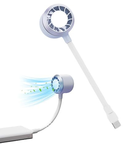 Ventilateur flexible USB – Ventilateur Miini portable avec lumière, ventilateur portable rechargeable | 6 W/5 V – Ventilateur de refroidissement puissant et silencieux pour ordinateur portable et PC