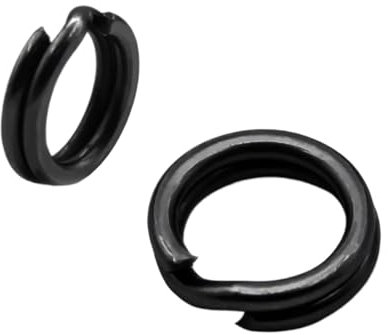 Aqxypas Señuelos de Pesca Anillos Partidos 50~200 Piezas Accesorios de Pesca Anzuelos de Pesca de Acero Inoxidable Conectores Anillo de Pesca a presión 15~55 kg Negro(Size2 5mm 26kg,50 Pcs)