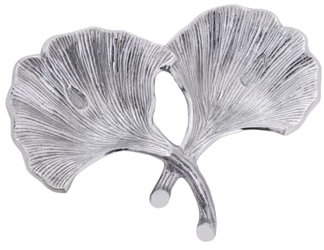Amago home Dekoschale Gold Knabberschale Deko Schalen Silber Apfel Stern Ginkgo Blatt Farbe Ginkgo 2-Blatt 26x22cm Silber