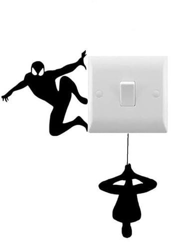 8 Spider Superhero Costume Small Light Switch Stickers/Cars/Laptop/Water Bottles/Wall Decal (Black)