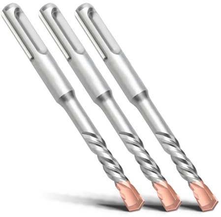 MOXPIFY Punta per trapano SDS Plus a doppia elica, trapano a percussione per calcestruzzo, pietra, pietra naturale, 6 x 110 mm, 3 pezzi