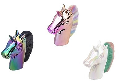 TOYANDONA 3pcs Unicorn Nail Brush Set with Soft Bristles for Nail Dust Cleaning Multi-color Brushes Suitable for Manicure