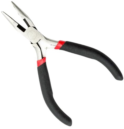 Mini Long Nose Pliers - Needle Nose Pliers for Jewellery Making | Extra Long Heat Treated Mini Pliers with Anti Slip Grips | Jewellery Pliers for Jewelry & DIY Crafting