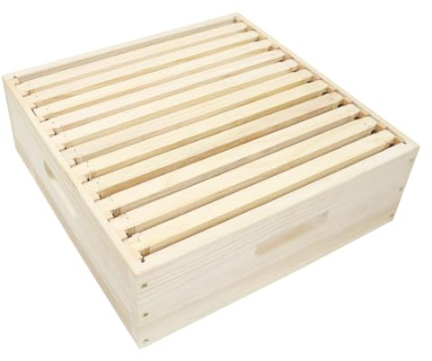 Dadant US Honigraum Zarge mit Holzrächen für Dadant US Beuten Imker Imkerei Bienen, inkl. Rähmchen (10x)