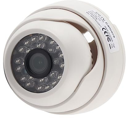 Brrnoo Cámara CCTV, Cámara Analógica Lente de 3,6 Mm Cámara Domo de Visión Nocturna Infrarroja Cámara de Seguridad HD 1080P Cámara de Vigilancia 4 en 1 para Exteriores e Interiores (PAL)