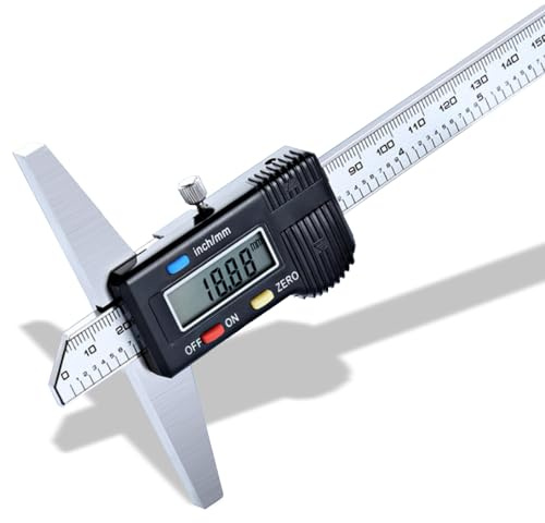Digitaler Tiefenmesser, 0-300MM Tiefenmessgerät Tiefenmessschieber Professionell Messgerät für Holzarbeit