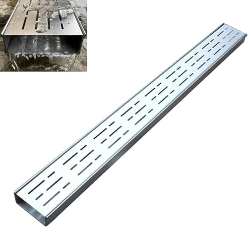 304 Stainless Steel Narrow Bar Drain Gate with Rack for Farm Fences Gardens and Patios Drainage Filters for Kitchens and Bathrooms Heavy Duty Design for Efficient Water Flow
