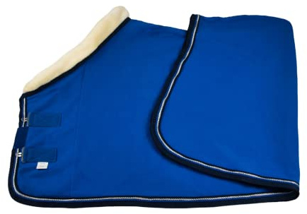 Wagner Fleece Abschwitzdecke mit Fellkragen (Royalblau, 135)