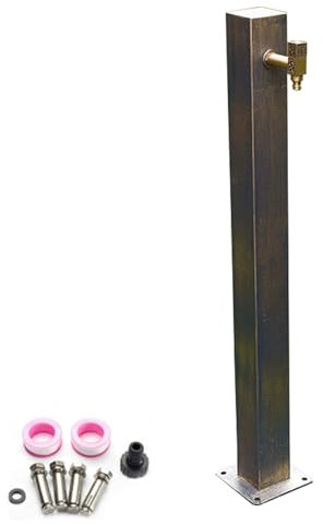 LYUCAYHQ Fontana da Giardino in Stile Antico, Colonna D'acqua in Acciaio Inossidabile 304, Fontanelle da Giardino Verticale, Rubinetto con Nucleo Valvola Interamente in Rame(95cm/37in)