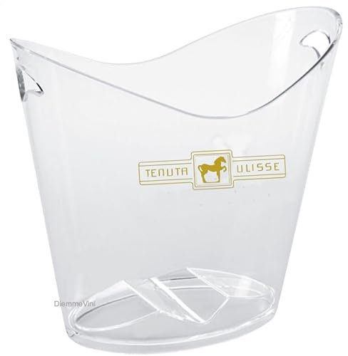 Tenuta Ulysse Seau à glace en cristal transparent, 30 x 18,2 x 21 cm, porte-bouteilles pour vin et vin mousseux