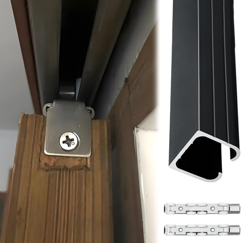 Sliding door kit track rail Concealed Sliding Door Hardware Kit with Track, 24 32 48 In 60 72 120 Inch Aluminum Pocket Doors Track Rail with Soft Close Mechanism, Ceiling Wall Mount(Black,30in/762mm)