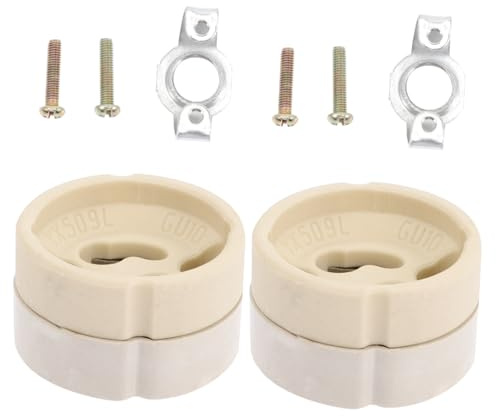 FOYTOKI 2pcs Ceramic Light Socket Adjustable Bracket Candelabra Bulb Holder for Ceiling Lights Compatible GU10/GZ10 Bulbs Easy to Install