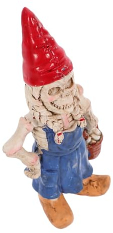 Amosfun Spooky Halloween Resin Skeleton Garden Gnome Outdoor Decoration Resin Craft with Detailed Skeleton Design for Horror Themed Garden and Festive Halloween Decor