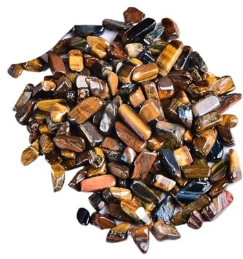 Gravier en cristal naturel de quartz rose poli, 100 g – Décoration d'intérieur colorée et pierre d'aquarium for la guérison énergétique(Tigers Eye)