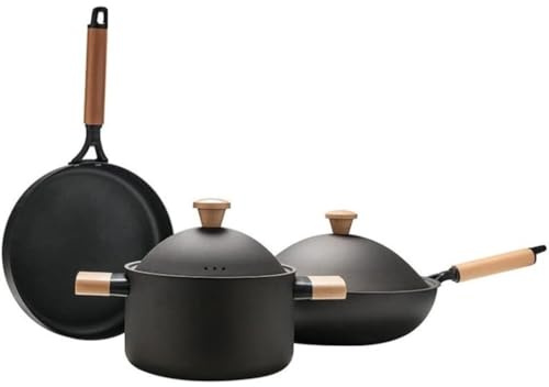 Set di Pentole Set Di 3 Pentole Per, Padelle Antiaderenti, Per Fornelli A Induzione In Ghisa, Da Cucina Utensili Resistenti al Calore