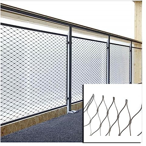 Sturdy Flexible Stainless Steel Rope Mesh 1x3m High Altitude Fall Protection Net Durable Woven Wire Mesh for Railing & Boundary Safety 2mm Impact Resistant