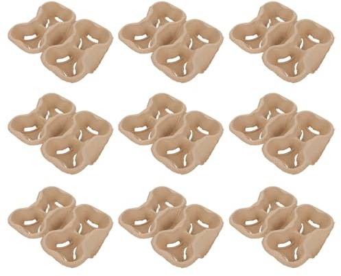 IWOWHERO Portabebidas de Cartón Kraft 20 Unidades Bandejas Desechables para 4 Vasos Soporte para Café Té y Bebidas Calientes Accesorios para Cafeterías y Comida para Llevar