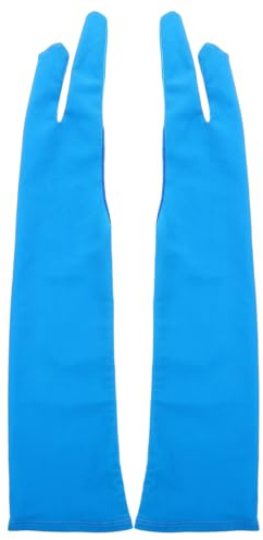 Beaupretty Extended Two-Finger Breathable Painting Glove for Right Hand, Anti-Smudge Art Glove for Digital Drawing and Sketching, Blue S Size, 1 Pair