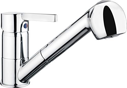 Cornat Spültisch-Einhebelarmatur Skagen - Hochwertiger Messingkörper - verchromt - Ausziehbare Schlauchbrause / Hochdruck-Armatur / Küchenarmatur / Wasserhahn / SKA53
