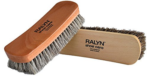 Ralyn 20 cm stor professionell skoglans, buffborstar. För stövlar, skor och annan lädervård. 100 % hästhårsborst (hästhårsfärgen kan variera), 2-pack