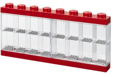 Room Copenhagen-Caja expositora para 16 Minifiguras de Lego, Contenedor apilable para Pared o Escritorio, roja, Color Rojo, Grande 40660001