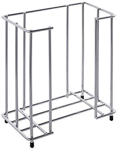 Serviettenhalter aus zweifach verchromtem, 5 mm starkem Draht, auf Kunststofffüßchen/für Servietten von 33 x 33 bis 36 cm oder für Gästetücher | ERK (A2-24 x 13 x 24 cm)