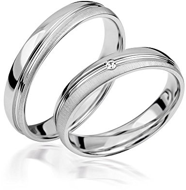 2x Platin Eheringe Partnerringe Trauringe Verlobungsringe inkl. Gravur und Steine PTJC25-950