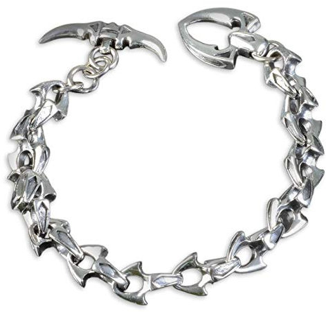 925 Sterling Silber Herren Armband Massiv Schwer Panzerarmband Gliederarmband Biker 23cm SB8