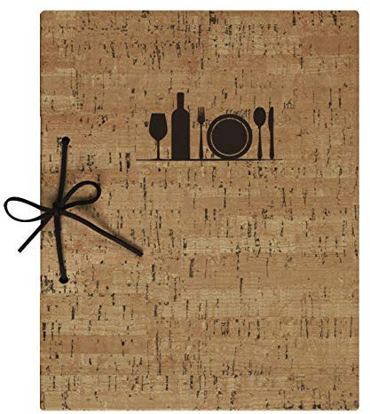 Lacor Helen Collection 28343 - Porta menù realizzato in similpelle rilegata con cordoncino di pelle, termosaldato in colore marrone, 17 x 23 cm (A5)