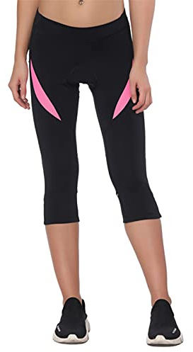 Santic Pantalones Cortos Ciclismo Mujer con Badana 3/4 Pantalon Bicicleta Mujer con Badana/Protecciones