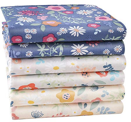 HOULIFE Bunte Blume Taschentücher aus Reiner 60S Baumwolle Damen Blumenmuster Stofftaschentücher 3 Farben für Mädchen Kinder Studenten Alltagsgebrauch, 6/12 Stücke, 34x34cm