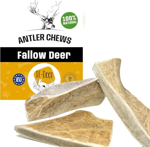 RF-Deer Damhirschgeweih für Hunde, Natürlicher Kausnack, Soft L, 1 Stück | 100 % natürlich, ohne Farb- und Konservierungsstoffe, reich an Mineralien, tierärztlich kontrolliert, langlebige Kaustange