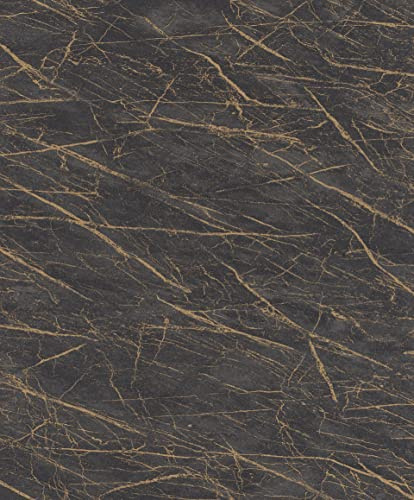 Rasch tapeter fibertapet (industriell) svart gyllene 10,05 m x 0,53 m Factory IV 428964