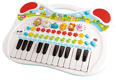 Simba ABC 104010044 - Tastiera Animale, con Diversi Suoni, Suoni Animali, Maniglia, 38 x 32 cm, Giocattolo per Bambini, Musica per Bambini, a Partire dai 3 Anni in su