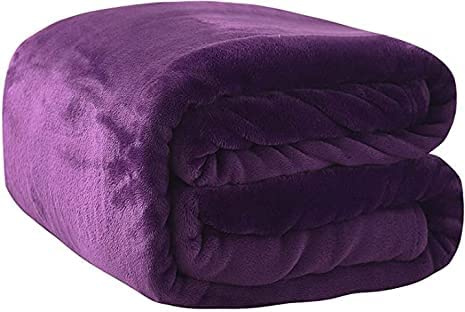 Artistic Fashionista New Thermal Super Soft Velvet Faux Fur Mink Throw Blanket Soft Warm Thick Bed Sofa Cover Single Double King (King - 200x240cm, Aubergine)