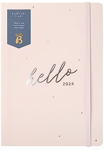 Busy B - Alltäglicher Terminkalender von Januar bis Dezember 2024 - Pink - A5 Wochenübersicht Planer mit Raum für Notizen