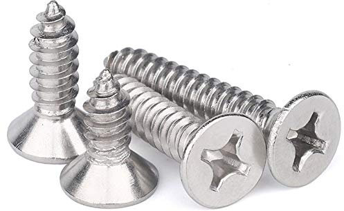 EaUso Befestigungselemente 50 Stück M3,5 Mini 304 Edelstahl Kreuz Flacher Senkkopf selbstschneidende Holzschraube (Farbe: 8 mm, Größe: M3,5) 8 mm M3,5 (Color : 8mm)