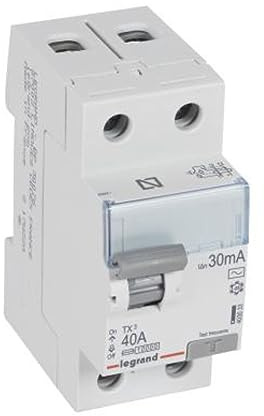 RASMACOR | Interruptor Diferencial 2P 40A 30mA de Légrand | Referencia 403033 | Tipo AC 230V | Diferencial TX3 | 2 Módulos | Sensibilidad: 30 mA