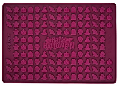 Collory Backmatte Hundekekse, Leckerlis in MINI HALLOWEEN MOTIVE (ca. 2cm), Silikon Backform, Hitzebeständig, Lebensmittelecht & Bpa-frei