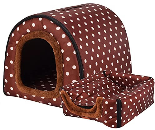 HAZARA Haustierbett, Großer Hund Hundehütte, Vier Jahreszeiten Hundehöhle Iglu Innen Luxus Plüsch Kissen Waschbar Hundebetten,A,XXXL105x80x72cm