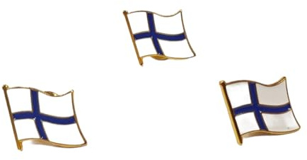 3 Broche de bandera de países, pines de bandera de países, insignia a granel, aleación de metal, recuerdo, bandera de países, pines de solapa para sombrero, ropa, mochila, insignia (Finlandia)