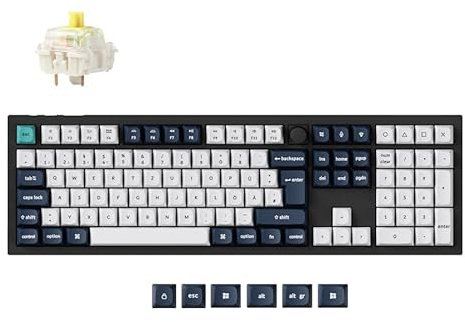 Keychron Q6 Max QMK/VIA 2,4 GHz/Bluetooth Kabellose mechanische Tastatur, deutsche DE-ISO Full Size programmierbare Knöpfe RGB Hintergrundbeleuchtung Hot-Swappable Gateron Banane Schalter