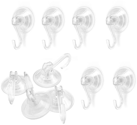 0XBIT Saugnäpfe mit Haken, Extra Starke Saugleistung, Kein Stanzen Erforderlich, Belastung 5 KG, Saughaken für Badezimmer, Küche und Fenster
