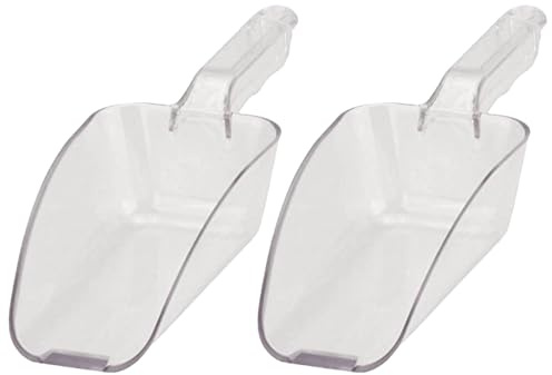 Concept4u 2 x 400ml Polycarbonate Ice Scoop 14oz Plastic Clear Ice Shovel Heavy-Duty Utility Scoop Ideal for Food, Flour, Candy, Popcorn & Kitchen Use
