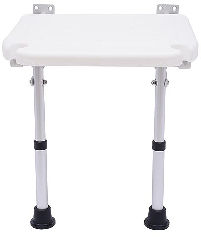 Duschklappsitz Für Badestuhl Duschhocker Klappbarer Duschsitz, Für ältere Menschen, Schwangere, Behinderte Maximale Belastung 100 Kg, Duschklappsitz Mit Stützfüßen, Duschklappsitz
