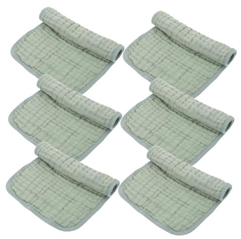 VICASKY 6er-pack Babyhandtücher für Neugeborene Gesichts- und Spucktücher 100% Baumwolle Babywaschlappen Weich und Saugfähig für Jungen und Mädchen 25 X 50 Cm Dunkelgrün