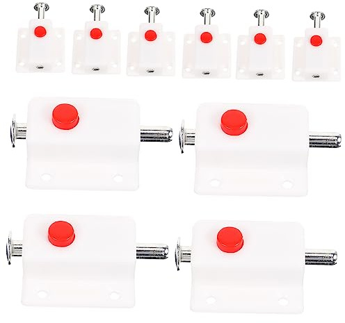Artibetter 10pcs Loquets à Ressort pour Porte D'armoire en Plastique Blanc, Mécanisme Broche à Ressort, Design Épuré et Installation Facile