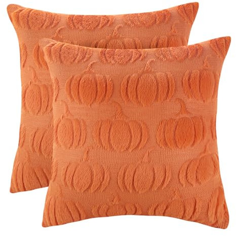 LUOYEHK Dekorative Kissenbezüge für Couch, Sofa, Bett, Bauernhaus, Plüsch, Kunstfell, 45,7 x 45,7 cm, 2 Stück