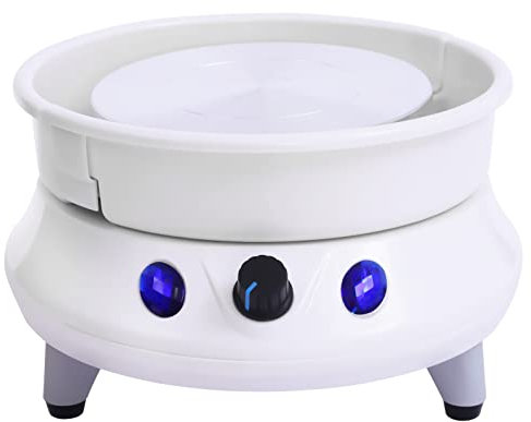 TaNeHaKi Elektrische TöPferscheibe Maschine,TöPferei Tonformwerkzeug Maschine,TöPferscheibe Mit Abs Abnehmbarem Waschbecken Keramik FüR AnfäNger