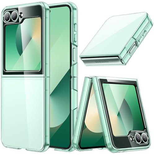 JETech Transparente Hülle für Samsung Galaxy Z Flip 7 FE/Flip 6, Minzgrün
